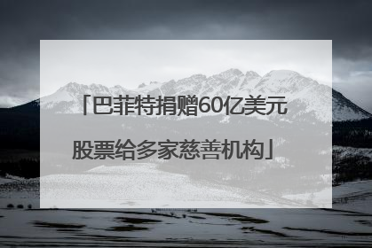 巴菲特捐赠60亿美元股票给多家慈善机构