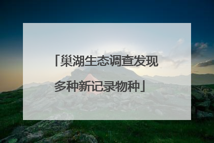 巢湖生态调查发现多种新记录物种