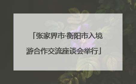 张家界市·衡阳市入境游合作交流座谈会举行