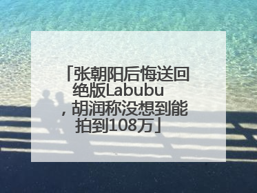 张朝阳后悔送回绝版Labubu，胡润称没想到能拍到108万