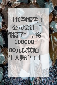 接到报警！一公司会计“闯祸了”，将10000000元误转陌生人账户！