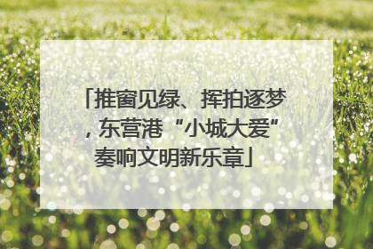 推窗见绿、挥拍逐梦，东营港“小城大爱”奏响文明新乐章