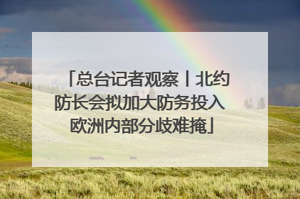 总台记者观察丨北约防长会拟加大防务投入 欧洲内部分歧难掩
