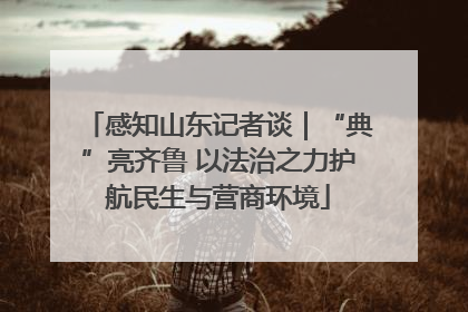 感知山东记者谈｜“典”亮齐鲁 以法治之力护航民生与营商环境