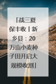 战三夏 保丰收丨新乡县：20万亩小麦种子田开启大规模收割