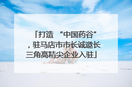 打造 “中国药谷”，驻马店市市长诚邀长三角高精尖企业入驻