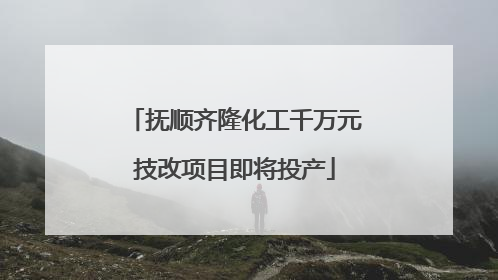 抚顺齐隆化工千万元技改项目即将投产
