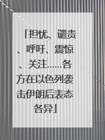 担忧、谴责、呼吁、震惊、关注……各方在以色列袭击伊朗后表态各异