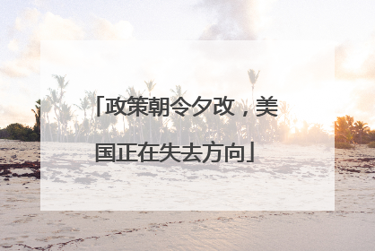 政策朝令夕改，美国正在失去方向