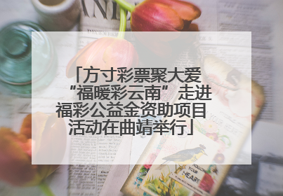 方寸彩票聚大爱 “福暖彩云南”走进福彩公益金资助项目活动在曲靖举行