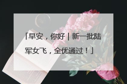 早安，你好｜新一批陆军女飞，全优通过！