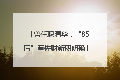 曾任职清华，“85后”黄佐财新职明确