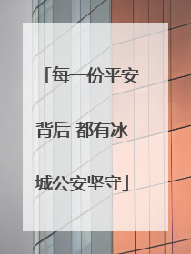 每一份平安背后 都有冰城公安坚守
