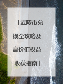 武陵币兑换全攻略及高价值权益收获指南