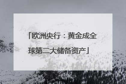 欧洲央行：黄金成全球第二大储备资产