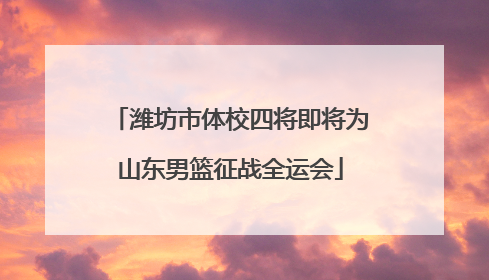 潍坊市体校四将即将为山东男篮征战全运会