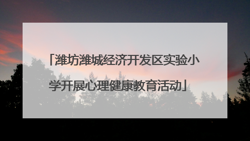 潍坊潍城经济开发区实验小学开展心理健康教育活动