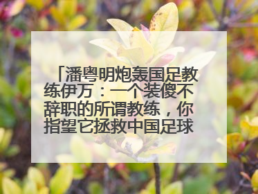 潘粤明炮轰国足教练伊万：一个装傻不辞职的所谓教练，你指望它拯救中国足球！此前曾多次发文评价国足
