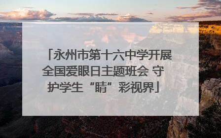 永州市第十六中学开展全国爱眼日主题班会 守护学生“睛”彩视界