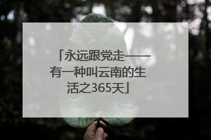 永远跟党走——有一种叫云南的生活之365天