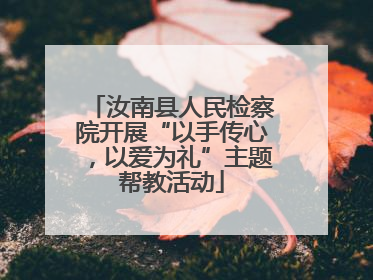 汝南县人民检察院开展“以手传心，以爱为礼”主题帮教活动