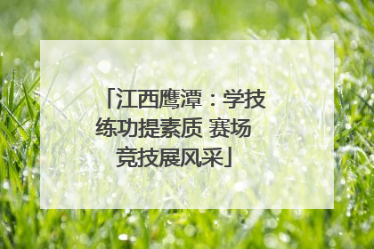 江西鹰潭：学技练功提素质 赛场竞技展风采