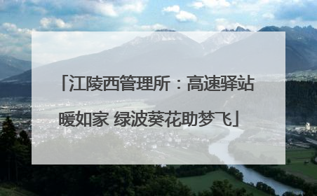 江陵西管理所：高速驿站暖如家 绿波葵花助梦飞
