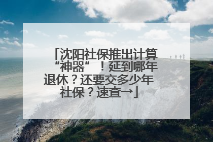 沈阳社保推出计算“神器”！延到哪年退休？还要交多少年社保？速查→