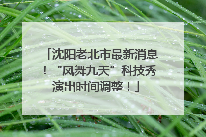 沈阳老北市最新消息！“凤舞九天”科技秀演出时间调整！