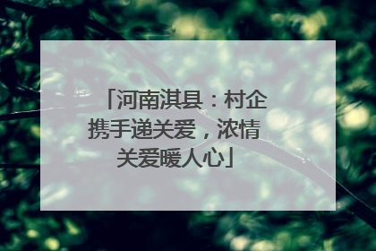 河南淇县：村企携手递关爱，浓情关爱暖人心