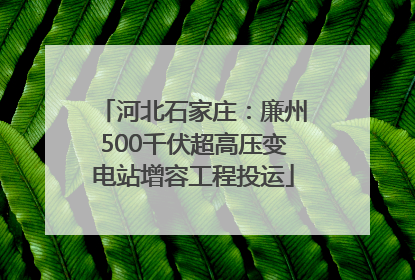 河北石家庄：廉州500千伏超高压变电站增容工程投运