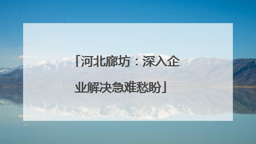 河北廊坊：深入企业解决急难愁盼