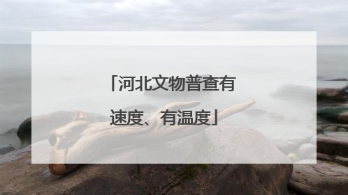 河北文物普查有速度、有温度