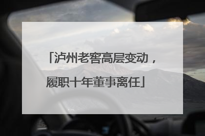 泸州老窖高层变动，履职十年董事离任