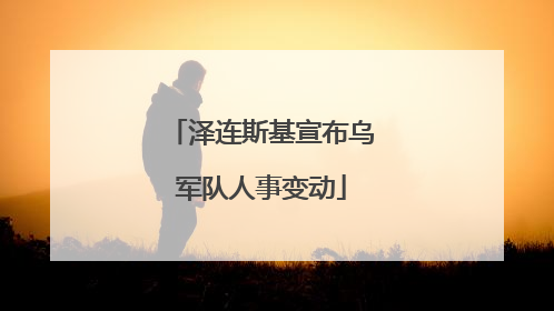 泽连斯基宣布乌军队人事变动