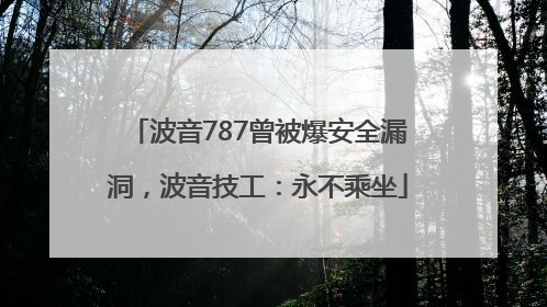波音787曾被爆安全漏洞，波音技工：永不乘坐