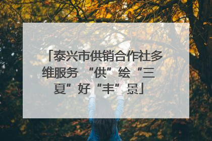泰兴市供销合作社多维服务 “供”绘“三夏”好“丰”景