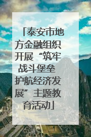 泰安市地方金融组织开展“筑牢战斗堡垒 护航经济发展”主题教育活动