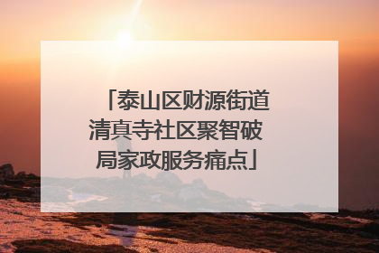 泰山区财源街道清真寺社区聚智破局家政服务痛点