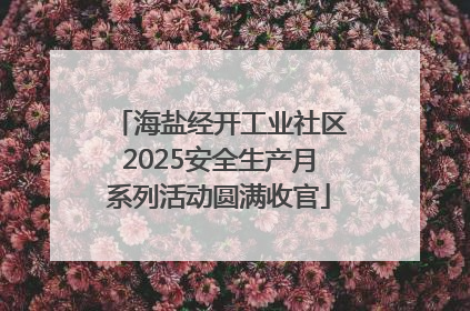 海盐经开工业社区2025安全生产月系列活动圆满收官