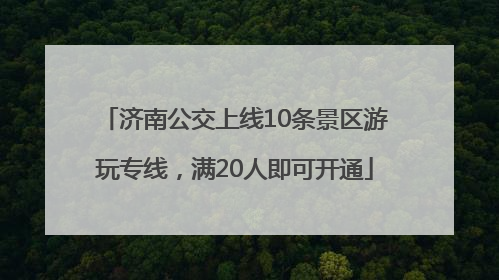 济南公交上线10条景区游玩专线，满20人即可开通
