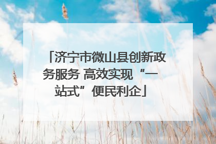 济宁市微山县创新政务服务 高效实现“一站式”便民利企