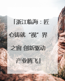 浙江临海：匠心铸就“视”界之窗 创新驱动产业腾飞