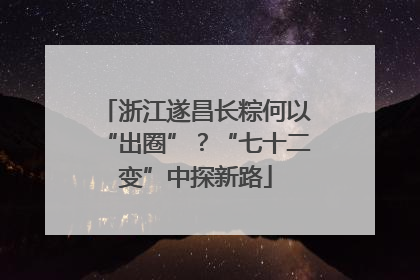 浙江遂昌长粽何以“出圈”？“七十二变”中探新路