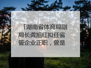 湖南省体育局副局长龚旭红拟任省管企业正职，曾是赛艇亚运冠军
