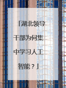 湖北领导干部为何集中学习人工智能？