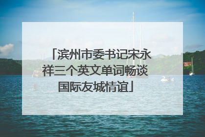 滨州市委书记宋永祥三个英文单词畅谈国际友城情谊