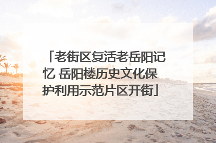 老街区复活老岳阳记忆 岳阳楼历史文化保护利用示范片区开街