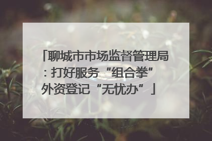 聊城市市场监督管理局：打好服务“组合拳” 外资登记“无忧办”