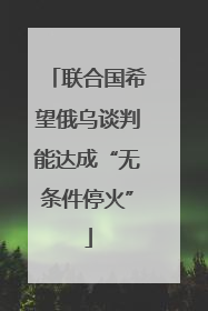 联合国希望俄乌谈判能达成“无条件停火”